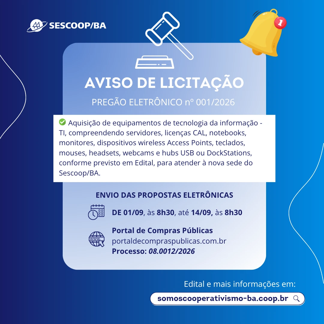 Aviso de Licitação – Pregão Eletrônico nº 001/2026