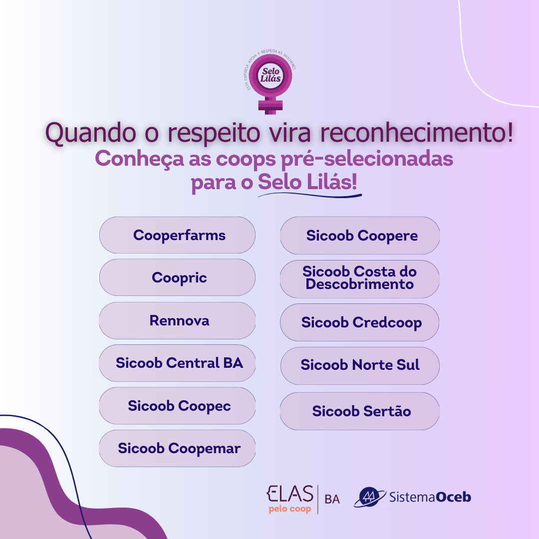 CARD Coops baianas pré selecionadas para o Selo Lilás